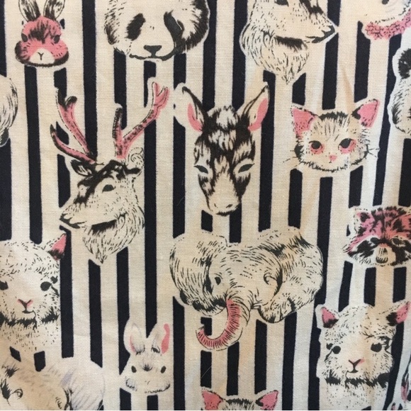 SM wardrobe Animal heads Print Sleeveless Dress m ModCloth twee - Picture 8 of 10